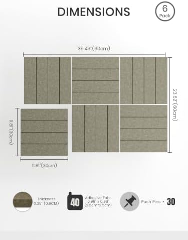 Bumusty 36" x 24" Large Cork Board Alternative, Olive Brown - Image 2