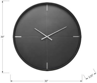 Pemberly Row 30" Oversized Wall Clock, Minimalist Contemporary Design, - Image 3