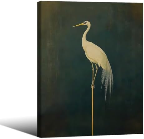 Framed Canvas Wall Art Posters Vintage Bird Prints Japanese Crane Retro Asian by Unknown