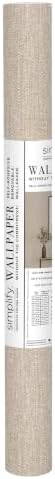 Simplify Jute Adhesive Removable Wallpaper 20.85x196 Inch Beige Color | Peel by Simplify