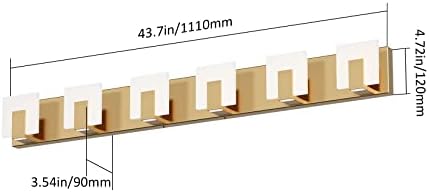 Aipsun Gold Vanity Lighting Fixtures Modern Vanity Lights LED 6 Lights Bathroom - Image 2