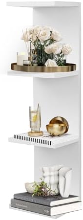4 Tier Wall Shelf Unit, Vertical Column Floating Storage Home Decor Organizer by Unknown