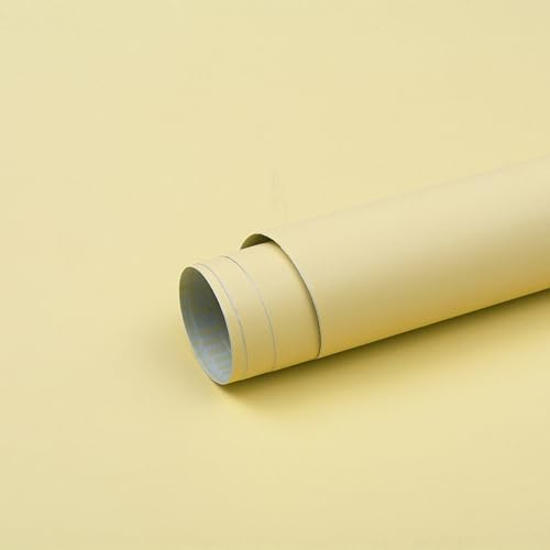 15.7" x 118" Yellow Wallpaper Solid Color Yellow Contact Paper Removable by Micpolo