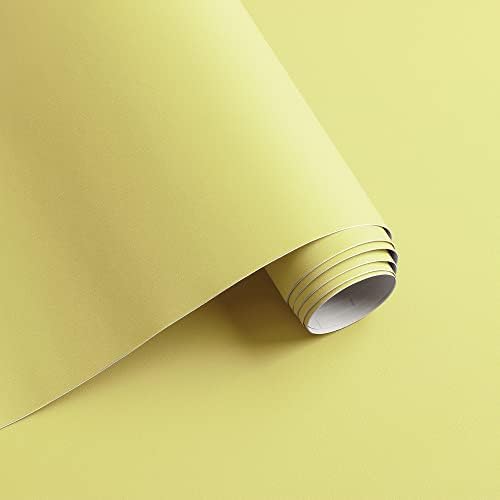 Ismoon Yellow Wallpaper Peel and Stick Lemon Yellow Contact Paper 15.7''×118'' by Ismoon