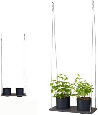 Hanging Planter Line, Plant Hanger, Coffee Brown, 2 Pots Shelf by Vioscapes