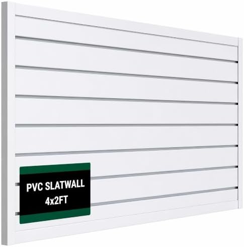 Slat Wall Paneling 4x2 ft Garage Organizer Storage Systems, Heavy Duty PVC by VDTEB