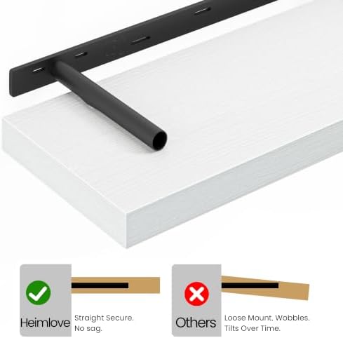 Heimlove Floating Shelves 39.4" W x 9.3" D White Set of 2 - Image 4