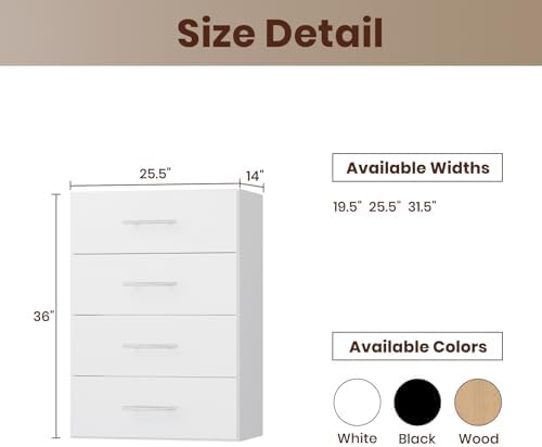 ROOMTEC 25.5" 4 Drawer Short Tower Closet Unit, Modular Closet System - Image 2