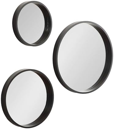Kate and Laurel Travis Modern Round Wall Mirror Set; Set of 3; Varying Sizes; by KateandLaurel