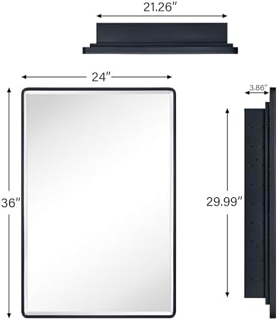 TEHOME Farmhouse Black Recessed Medicine Cabinet - Image 6