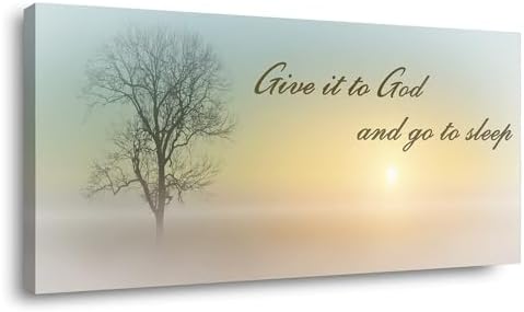 Lasdel Canvas Wall Art of Misty Sunset & Tree Plant Picture by Lasdel