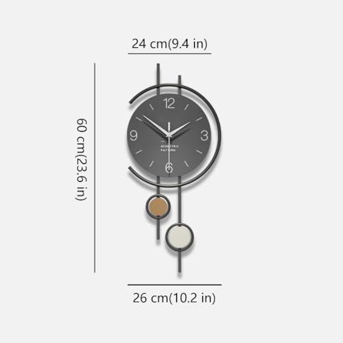 Modern Creative Wall Clock, Minimalist Metal Frame Decorative Wall Clocks - Image 7