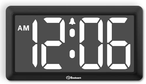 Soobest 9.5 Inch Digital Wall Clock Battery Operated, LED Large Display by Soobest