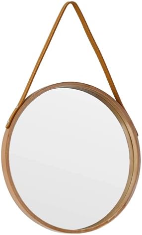 Natural Round Hanging Mirror by Wartter