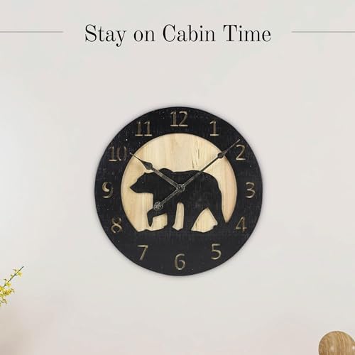 Young's Inc Wood Bear Carved Wall Clock - Image 5