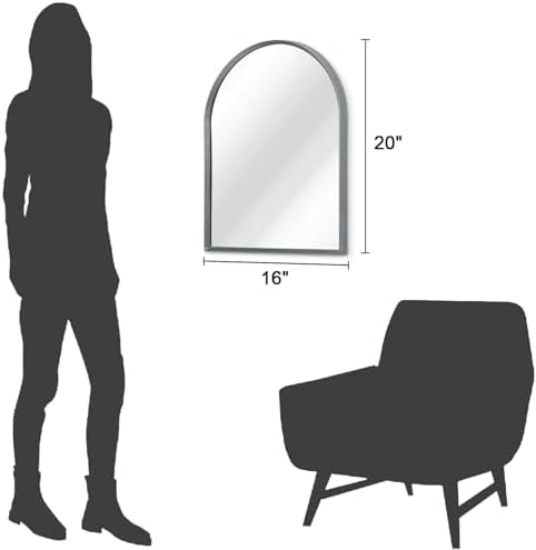 Arch Wall-Mounted Mirror Aluminum Alloy Frame Bathroom Wall Mirror - Image 7