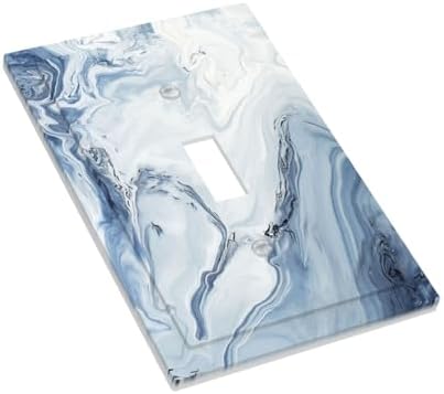 Decorative Light Switch Cover Blue Marble Pattern 1 Gang Single Toggle - Image 3