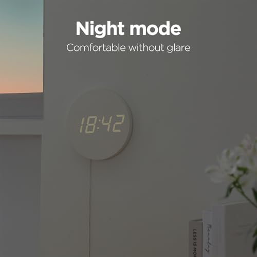 mooas Crayon Mini Digital LED Wall Clock, Nightlight - Image 6