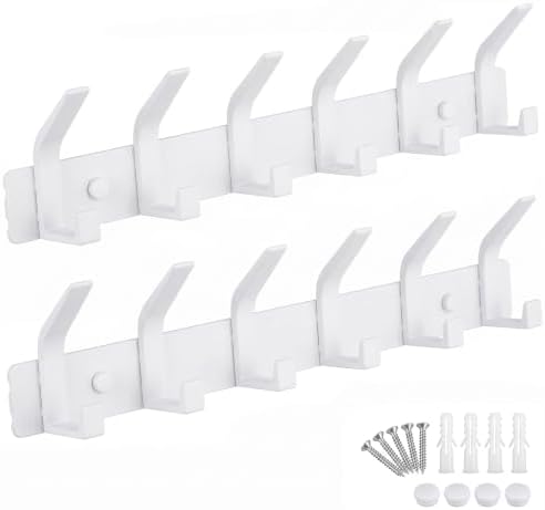 Coat Rack Wall Mounted, 6 Coat Hooks by ZGELIN
