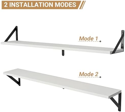 Heimlove Floating Shelves for Wall, 32 Inch Long Wood Floating Shelves Set of 3 - Image 7