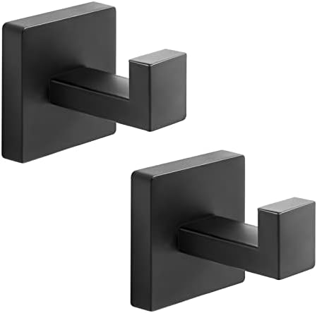 Heavy Duty Stainless Steel Towel Hooks, Wall Mounted Square Robe Hooks by Fenas
