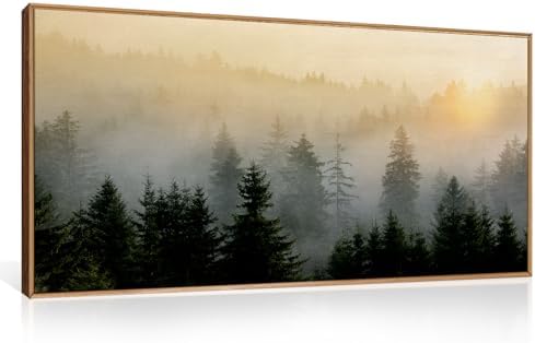 FWIEXA Misty Forest Wall Art Set Framed, Large Mountains Canvas Wall Decor by FWIEXA