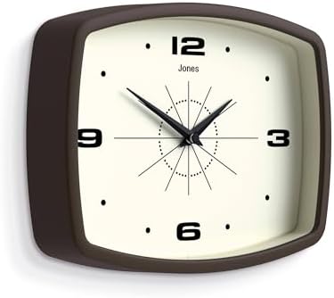 JONES CLOCKS® Movie wall Clock | Rectangular Retro Clock | 10" | Mocha Brown | - Image 2