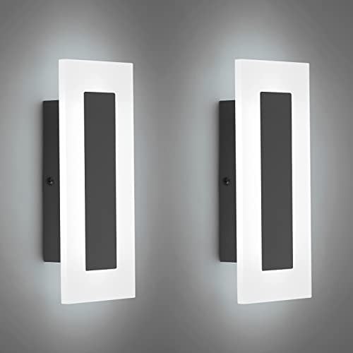 LMQNINE Modern LED Acrylic Black Wall Sconce White Light 6000K by LMQNINE