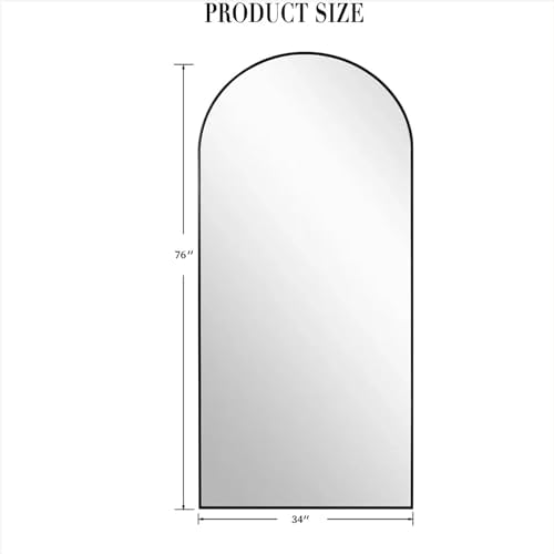 76''x34'' Arched Floor Mirror, Full Body Mirror - Image 3