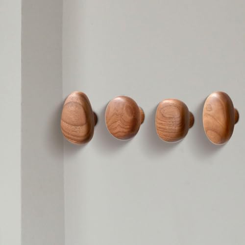 4Pcs, Wood Wall Mounted Coat Hooks Wooden Coat Hooks Coat Racks Wood Cabinet - Image 5