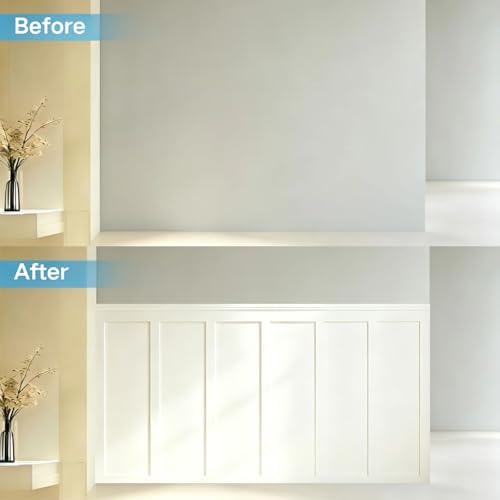 94.5 x 54 Inch MDF Premade Board and Batten Paintable Wainscoting Kit - Image 5