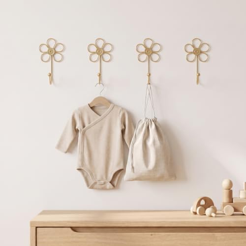 4 Pcs Heavy Duty Decorative Wall Hooks, Creative Flower Shaped Wall Mounted Hook - Image 4