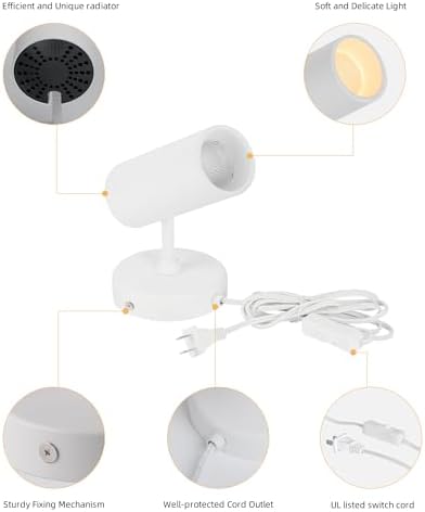 Aisilan Plug-in LED Wall Spotlight, Adjustable 12W 3000K CRI 97 - Image 5