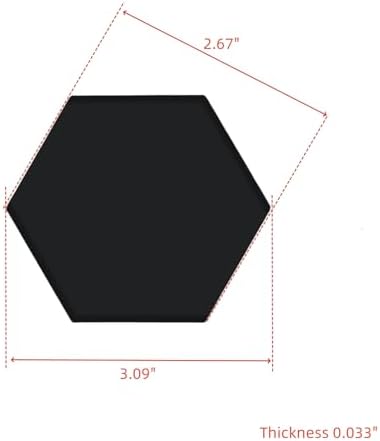 Hexagon Mirror Wall Stickers, 3 Inch Black - Image 2