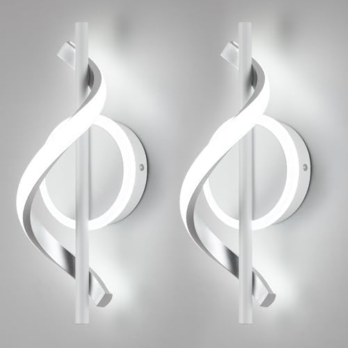 LED Wall Sconces Sets of 2, 12W LED Wall Lights, Modern Spiral Wall Sconces by BuyNow%EF%BC%81
