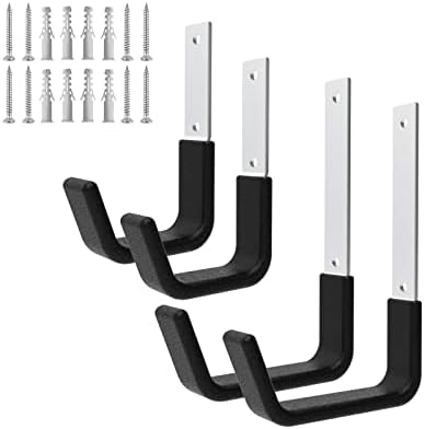 Heavy Duty Garage Utility Hooks, Wall Mount Ladder Hangers, 2S 2M by Juformin
