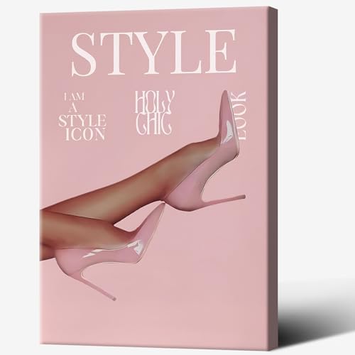 Trendy Pink Heels Poster High Heel News Headline Canvas Wall Art I Am A Style by Unknown