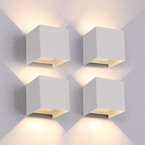 Mille Lucciole 12W 4Pack Outdoor Wall Lights Exterior/Interior, LED White by MilleLucciole