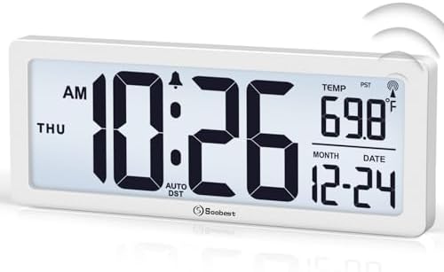 Soobest 8.5" Small Atomic Clock, Self-Setting Time & Date Battery Operated by Soobest