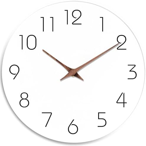 Mosewa Wall Clock 12" Modern Battery Operated Silent Simple by MOSEWAWALLCLOCK