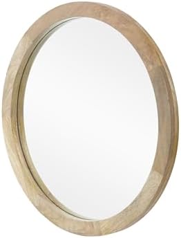 Christopher Knight Home Solis 23.50" H Round Wall Mirror, Mango Wood Wall Mirror - Image 4