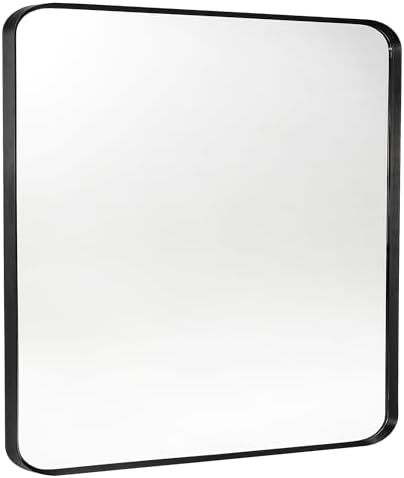 Black Framed Bathroom Mirror, Matte Black by Minuover