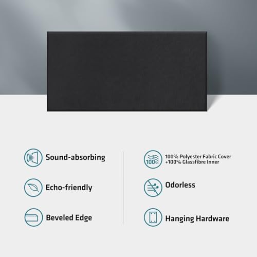 4 Pack Acoustic Panels 23.6"x11.8" Soundproof Fiberglass Panel - Image 5