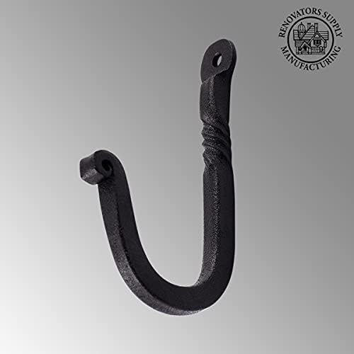 Renovators Supply Manufacturing RSF Single Coat Hook, Wrought Iron Black Powder - Image 2