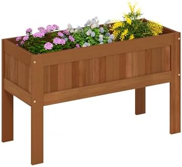 Furinno TIOMAN Planter Box, Outdoor Elevated Standing Planter Box, Raised by Furinno-FitsYourSpaceFitsYourBudget