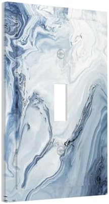 Decorative Light Switch Cover Blue Marble Pattern 1 Gang Single Toggle - Image 2