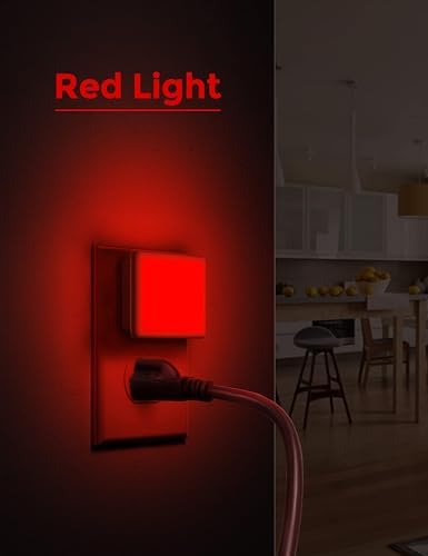 L LOHAS LED Red Night Lights Plug into Wall 2-Pack, Plug in Night Light - Image 2