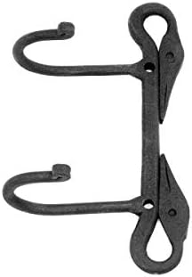Renovators Supply Manufacturing Swan Design Double Coat Hook, Cast Iron Black - Image 4
