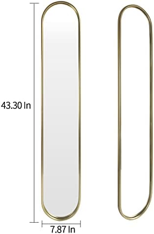 OUSHUAI Gold Full Length Oval Mirror, Narrow Capsule Long Mirrors - Image 2