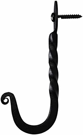 Renovators Supply Manufacturing Twisted Single Wall Hook, Wrought Iron Black - Image 6